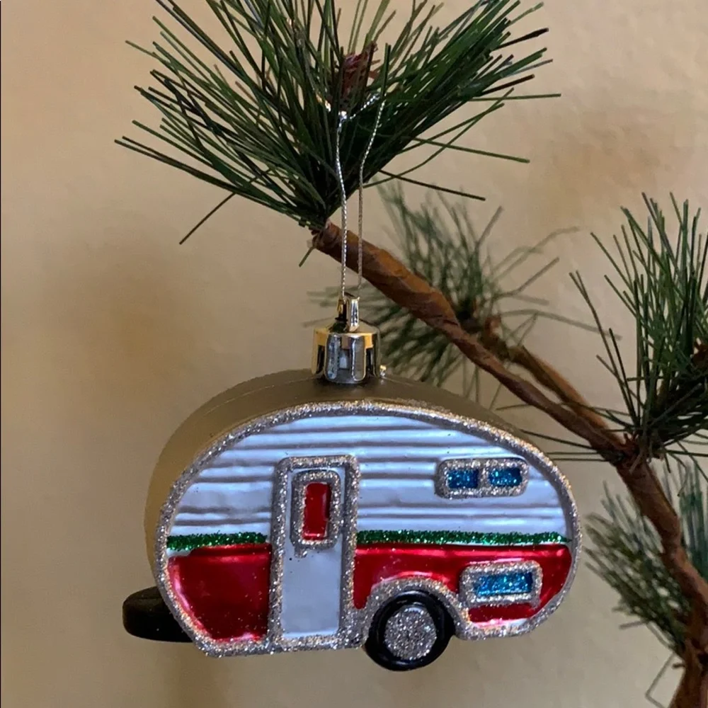 Ornament: trailer camper Christmas tree decoration retro style holiday decor - Picture 1 of 16